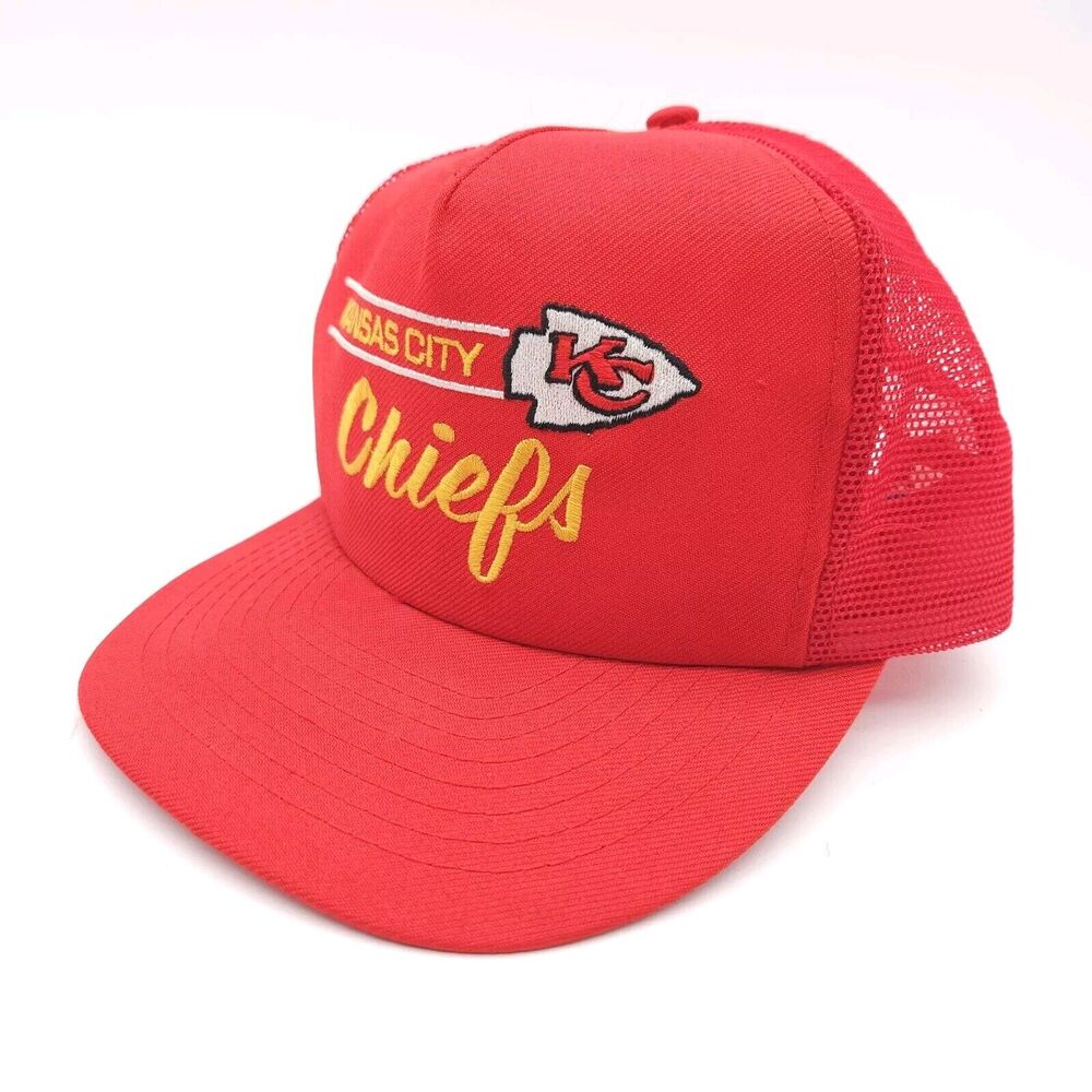 Vintage Kansas City Chiefs Mesh Snapback Trucker Hat NFL Ball Cap Annco Otto Red